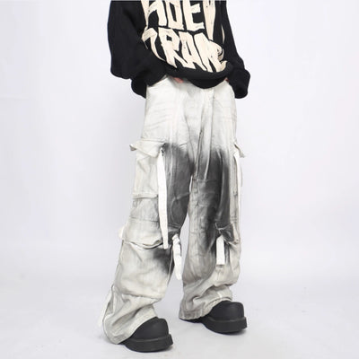 Pantalones Cargo Multi-bolsillos Hombre Corte Recto Cómodo