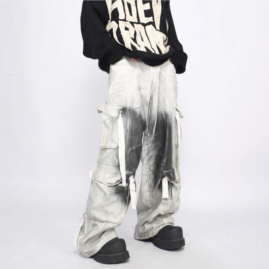 Pantalones Cargo Multi-bolsillos Hombre Corte Recto Cómodo