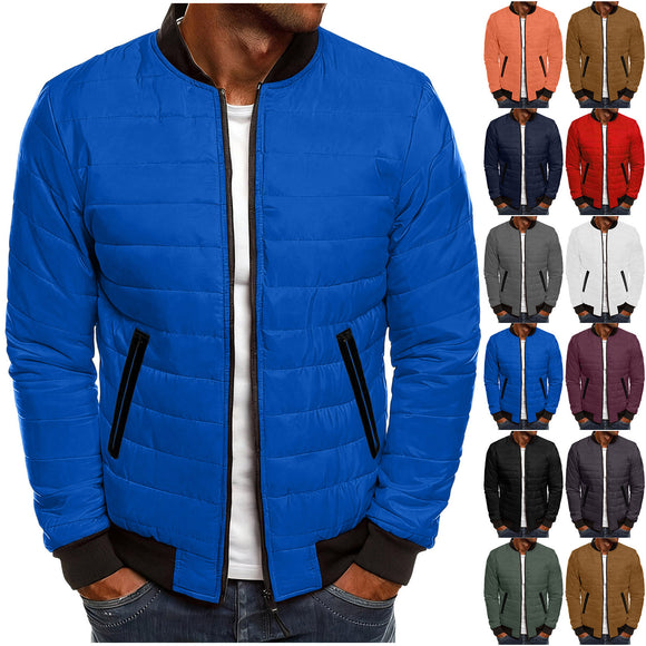 Chaqueta Acolchada de Cuello Alto en Algodón - Estilo Universitario