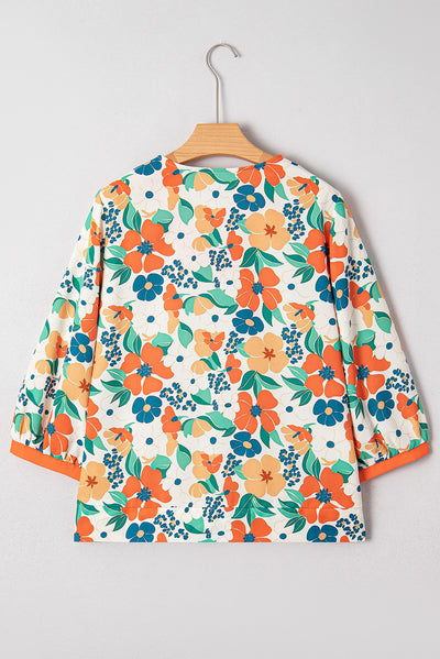 Blusa Casual Escote V Estampado Floral - Image 14