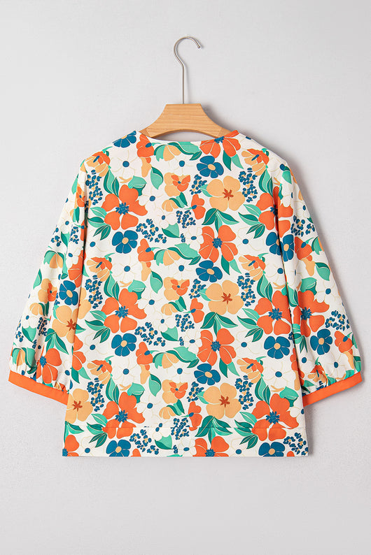 Blusa Casual Escote V Estampado Floral - Image 14