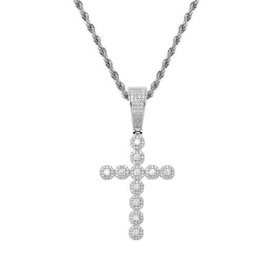Collar Colgante Cruz Jesús Retro con Circonitas Brillantes para Hombre y Mujer - Image 4