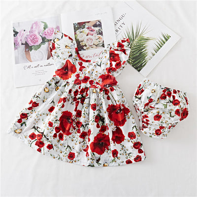 Vestido Infantil de Algodón con Volantes y Estampado Floral - Image 18