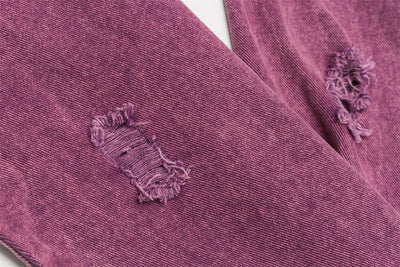 Sudadera Hoodie Denim Desgastada Estilo Punk con Capucha - Image 13