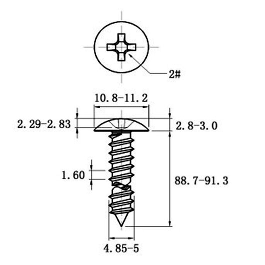 Tornillo Autorroscante de Acero Inoxidable Cabeza Ancha Tipo Champiñón - Image 65