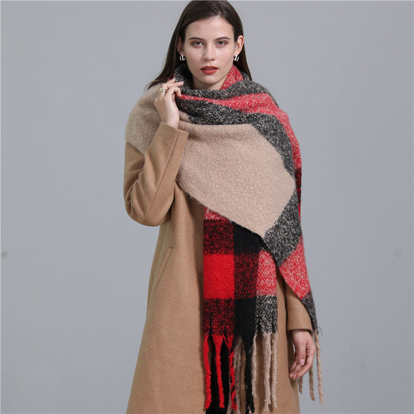 Bufanda Chal de Cachemira Gruesa a Cuadros para Invierno - Image 4