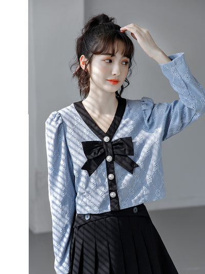 Blusa Elegante con Volantes y Escote en V