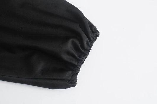 Vestido Corto de Manga Larga con Paneles Superpuestos - Image 12