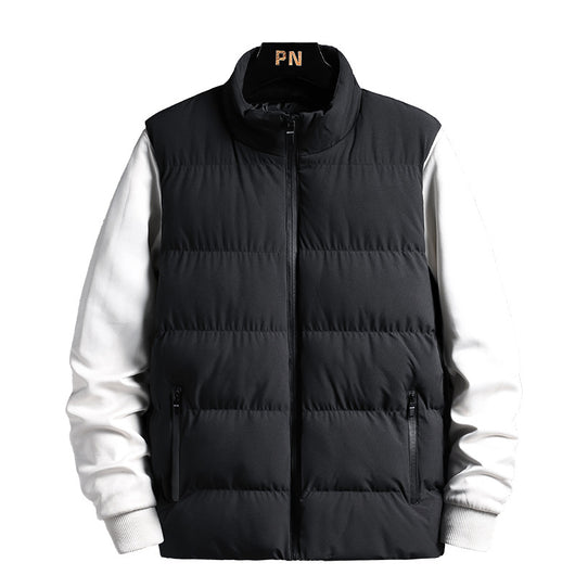 Cardigan Acolchado Holgado con Cuello Alto para Hombre - Chaqueta de Moda Juvenil - Image 4