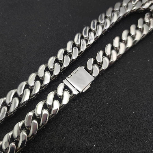Cadena Cubana Tres Filas 15mm Chapada en Oro Real Hip Hop - Image 8
