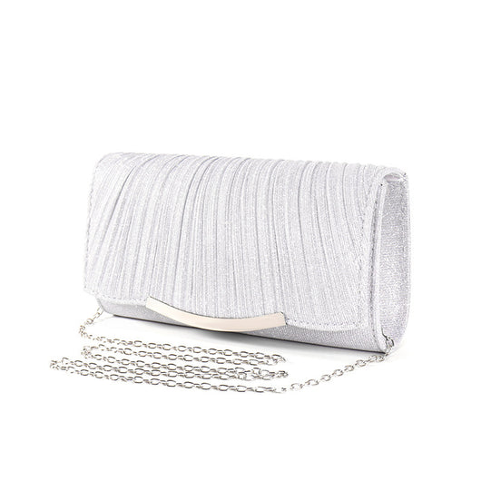 Bolso Bandolera Elegante con Cadena y Solapa de Color Liso - Image 3