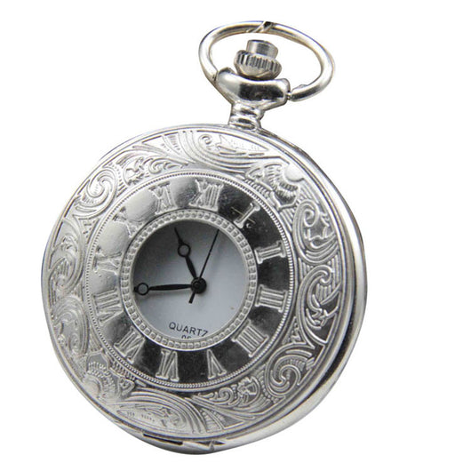Reloj de Bolsillo Vintage Estilo Europeo con Patrón Nube Romana y Cadena - Image 6