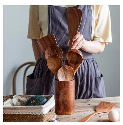 Espátula de Madera con Mango Largo Antiadherente - Utensilios de Cocina Profesionales - Image 25