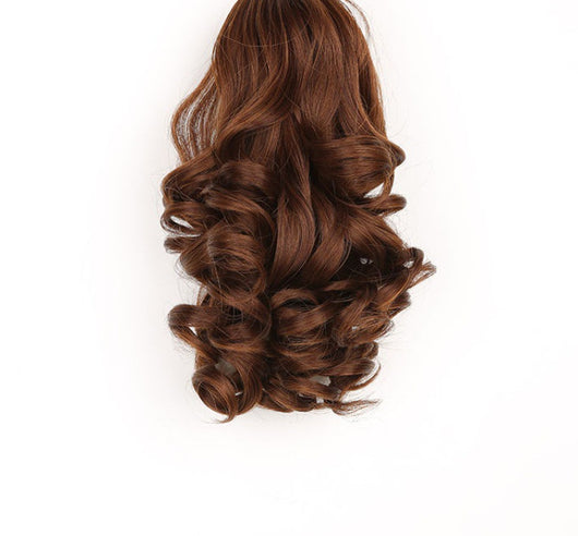 Peluca Coleta Rizada con Pinza - Extensión de Cabello Corto Estilo Pera - Image 6