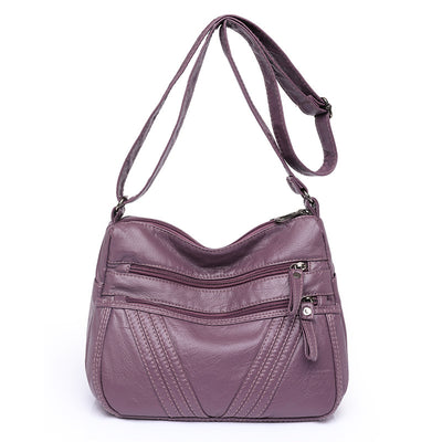 Bolso Bandolera de Cuero Suave para Mujer con Múltiples Compartimentos - Image 12