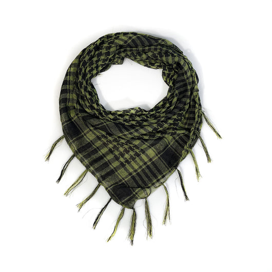 Pañuelo Táctico Keffiyeh Cuadros Houndstooth con Borlas Desértico - Image 24