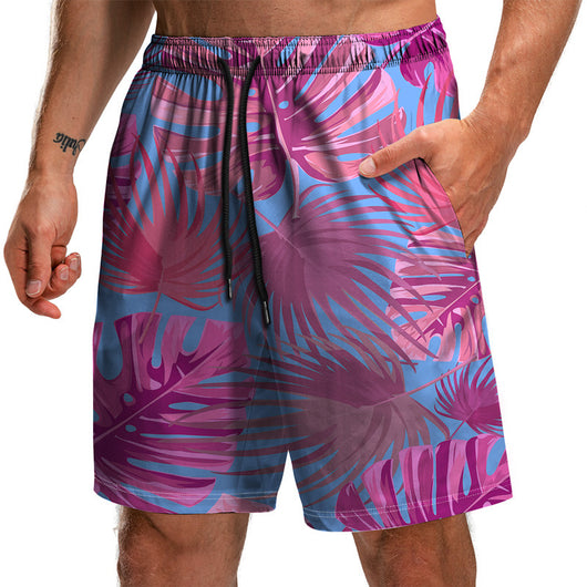 Pantalones Cortos Estampados 3D Serie Hojas Verano - Bermudas Playa Casuales para Hombre - Image 8