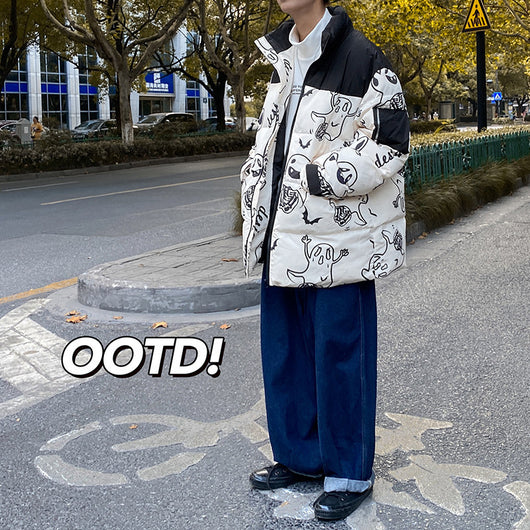 Abrigo Coreano Suelto con Cuello de Pie - Algodón Premium Estilo Cartoon - Image 9