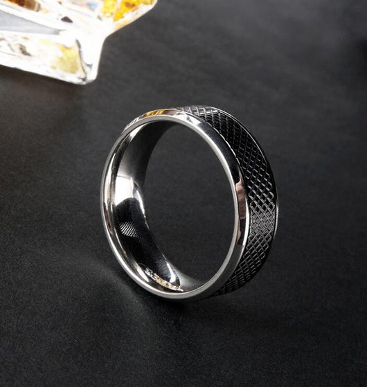 Anillo de Acero Titanio Negro para Hombre - Diseño Europeo y Americano - Image 5