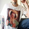 Camiseta Estampada de Manga Corta para Mujer