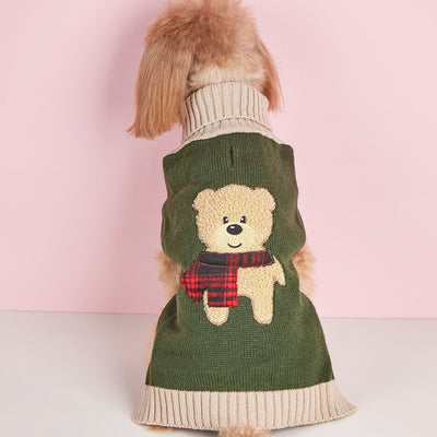Suéter Militar para Perro Verde Oliva - Diseño Simple Otoño Invierno - Image 4