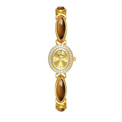 Reloj de Cadena Ojo de Tigre Natural - Diseño Vintage Clásico - Image 5