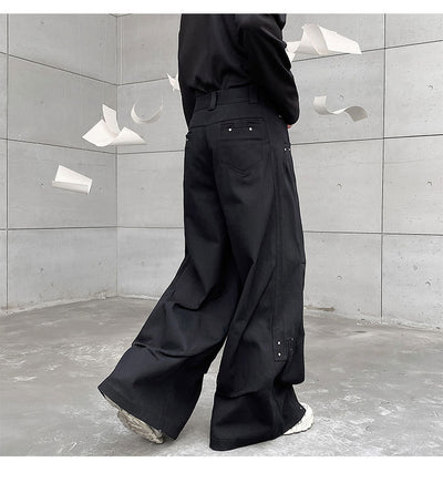 Pantalones Anchos Plisados Hombre - Corte Relajado Oscuro - Image 13