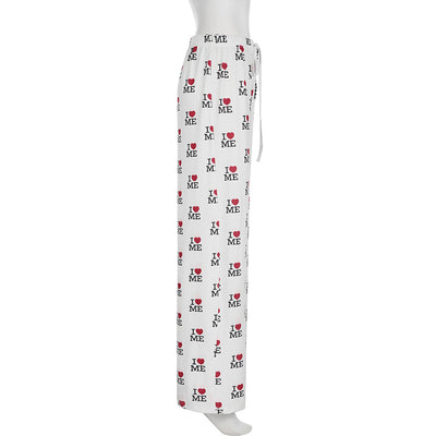 Pantalones Casuales Holgados con Estampado de Letras - Image 26