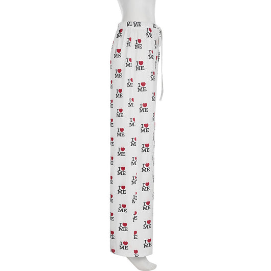 Pantalones Casuales Holgados con Estampado de Letras - Image 26