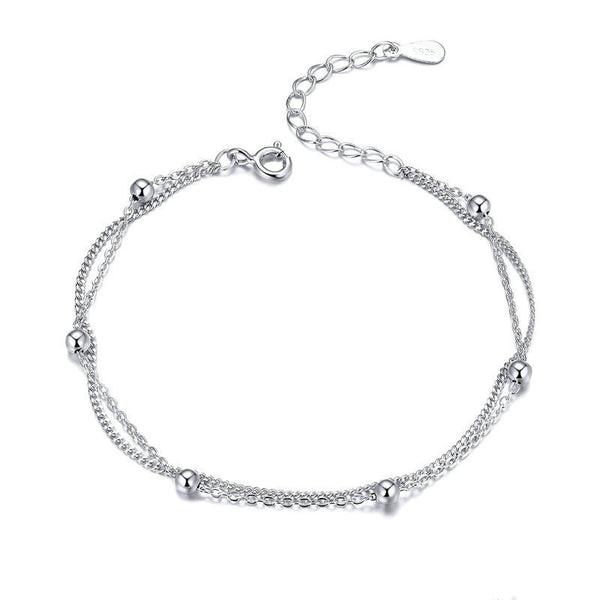 Pulsera de Plata Ajustable Plateada en Platino - Diseño Minimalista
