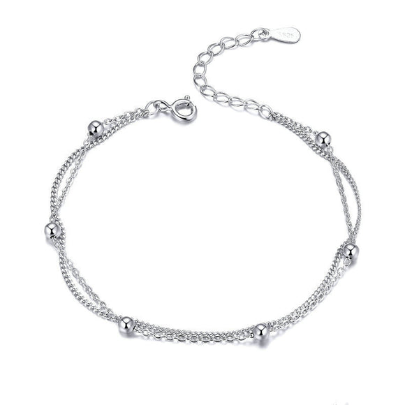 Pulsera de Plata Ajustable Plateada en Platino - Diseño Minimalista