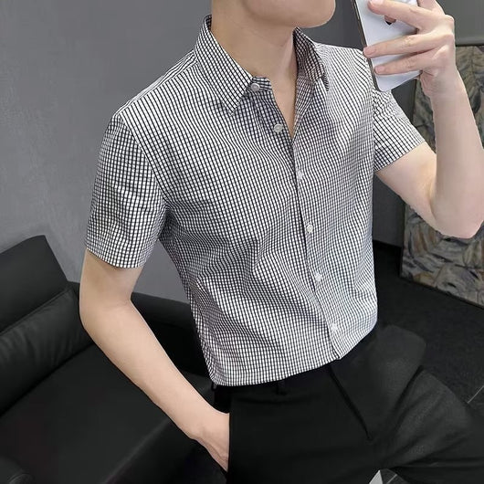 Camisa Cuadros Minimalista para Hombre - Estilo Moderno - Image 10