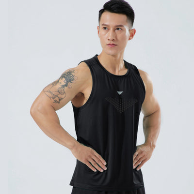 Camiseta Sin Mangas Elástica y Transpirable para Hombre Talla Grande - Image 12