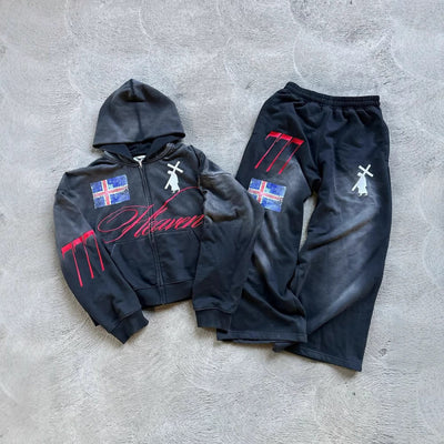 Sudadera con Capucha Personalizada de Manga Larga con Cierre y Pantalón Deportivo - Image 4
