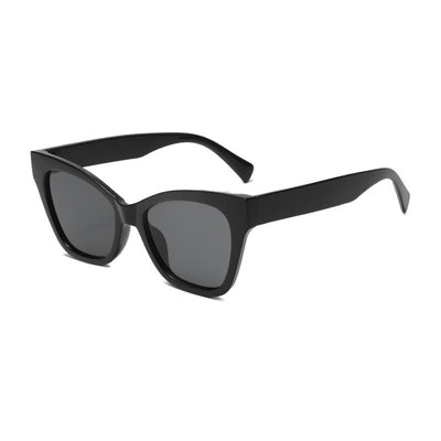 Fashion sunglasses with clear oval frames, dark gray lenses, and tortoise shell patterned temples. - Image 12
