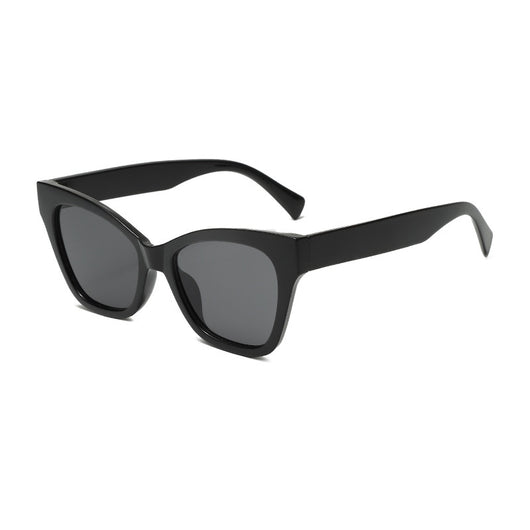 Fashion sunglasses with clear oval frames, dark gray lenses, and tortoise shell patterned temples. - Image 12