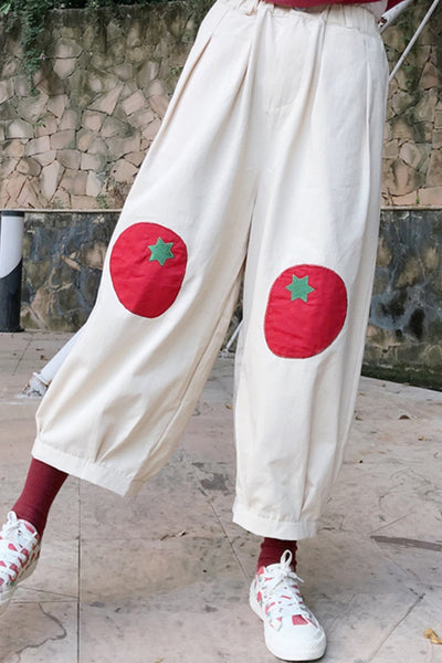 Pantalones Casuales Slim Estilo Japonés con Parches para Mujer - Image 5