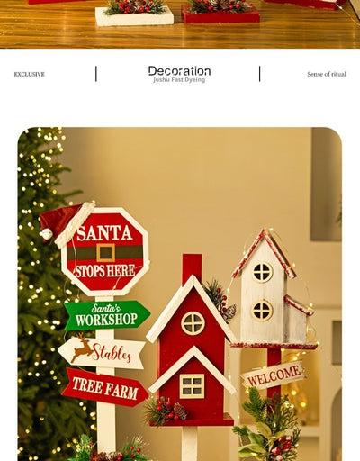 Adorno Navideño Casita de Madera con Buzón Decorativo - Image 17