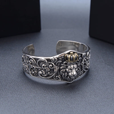 Pulsera Brazalete León Majestuoso Dominio Ancho - Image 2