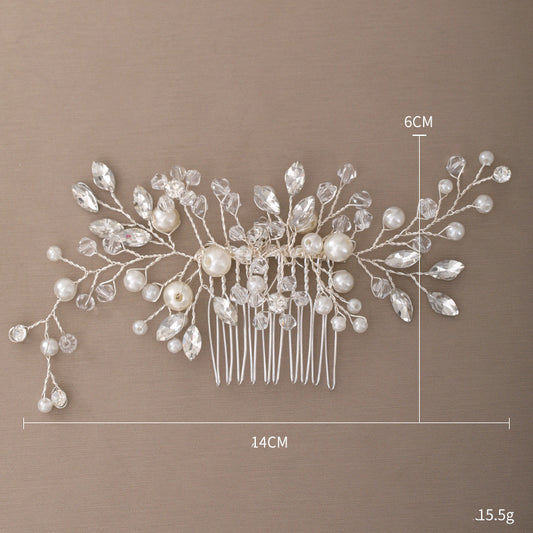 Peineta de Cristal y Perla - Tocado Artesanal Elegante - Image 2