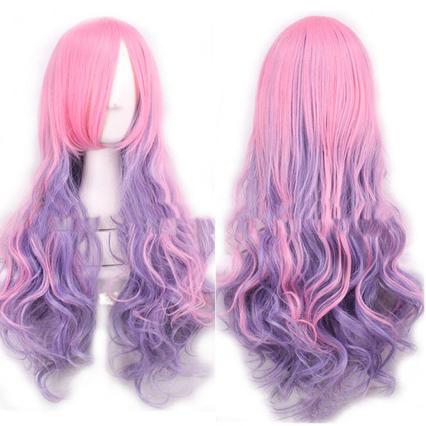 Peluca Harajuku Rizada Larga con Capucha Multicolor para Mujer - Image 11
