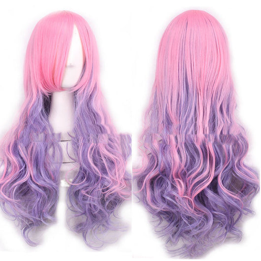 Peluca Harajuku Rizada Larga con Capucha Multicolor para Mujer - Image 11