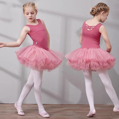 Conjunto de Ballet Infantil con Falda Tutú y Blusa de Manga Corta