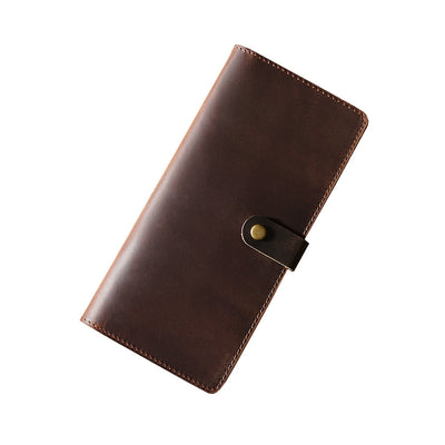 Billetera Retro Cuero Crazy Horse Multifuncional Unisex Cartera Larga - Image 2