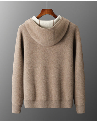 Cardigan Suéter de Punto Suelto con Capucha para Hombre - Image 10