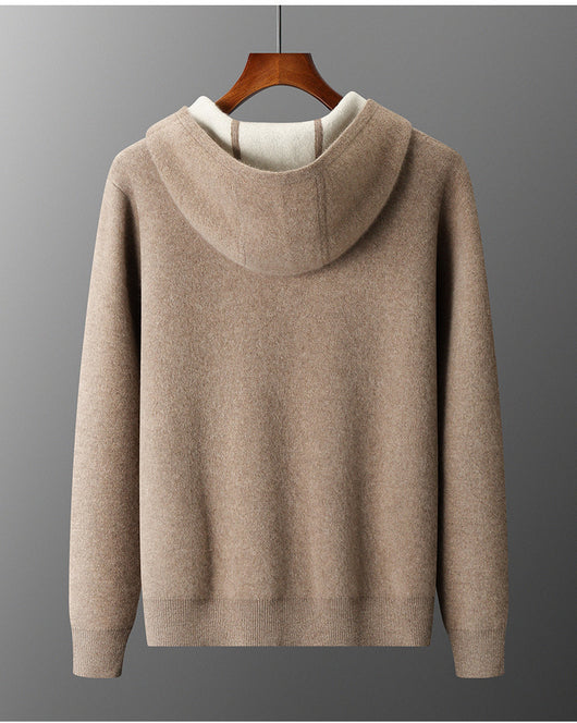 Cardigan Suéter de Punto Suelto con Capucha para Hombre - Image 10