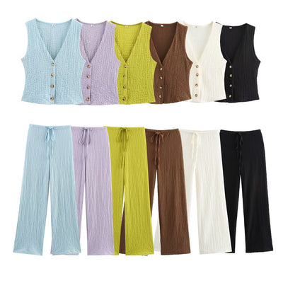 Conjunto Texturizado: Chaleco y Pantalón Recto - Image 34