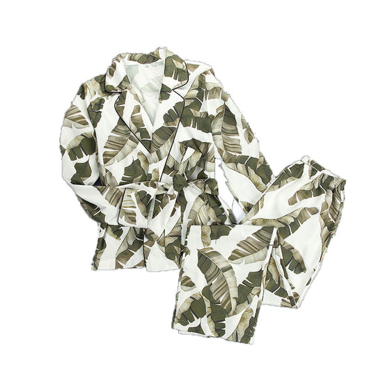 Pijama Largo Estampado Hojas de Plátano para Mujer - Homewear Cómodo - Image 4