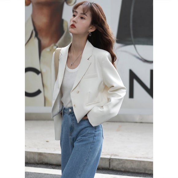 Blazer Corto Casual para Mujer - Estilo Universitario Talla S