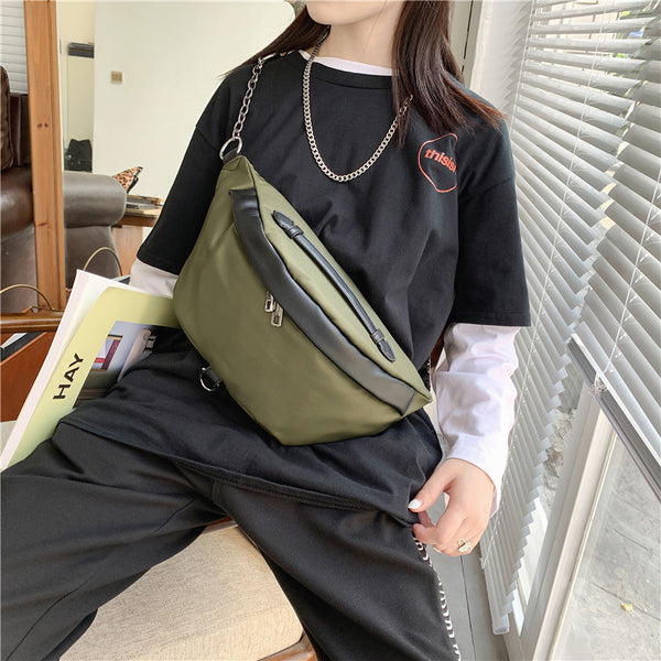 Bolsa de Pecho Nylon Versátil con Cadena Chic